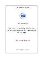 Pháp luật về trọng tài thương mại – các yếu tố ảnh hưởng đến việc áp dụng tại việt nam 