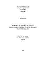Đánh giá chất lượng thịt chả lụa trong bánh mì trên địa bàn thành phố Cần Thơ