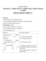 Giáo án Toán 3 chương 2 bài 8: Bảng nhân 7