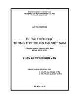 ĐỀ tài THÔN QUÊ TRONG THƠ TRUNG đại VIỆT NAM