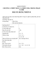 Giáo án Toán 3 chương 2 bài 19: Bảng nhân 8