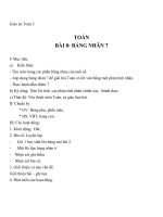 Giáo án Toán 3 chương 2 bài 8: Bảng nhân 7