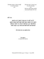 khảo sát thực trạng và đề xuất  biện pháp hỗ trợ trẻ học khó các môn tiếng việt và toán trong các trường  tiểu học tại thành phố hồ chí minh 