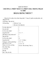 Giáo án Toán 3 chương 2 bài 8: Bảng nhân 7