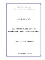 Giải pháp marketing nội bộ tại công ty cổ phần đường biên hòa 