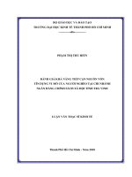 Đánh giá khả năng tiếp cận nguồn vốn tín dụng vi mô của người nghèo tại chi nhánh ngân hàng chính sách xã hội tỉnh trà vinh 