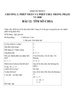 Giáo án Toán 3 chương 2 bài 12: Tìm số chia