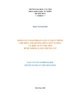 KHẢO SÁT LOẠI KHOAI LANG VÀ QUÁ TRÌNH CHẾ BIẾN ẢNH HƯỞNG ĐẾN CHẤT LƯỢNG VÀ HIỆU SUẤT THU HỒI RƯỢU KHOAI LANG CHƯNG CẤT