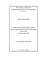 Giải pháp triển khai hệ thống ERP tại công ty TNHH thương mại xuất nhập khẩu tuyền phát giai đoạn 2018 – 2022 