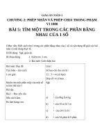 Giáo án Toán 3 chương 2 bài 5: Tìm 1 trong các phần bằng nhau của 1 số