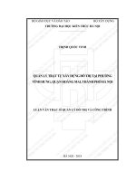 Quản lý trật tự xây dựng đô thị tại phường vĩnh hưng, quận hoàng mai, thành phố hà nội (tt) 