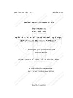 Quản lý hạ tầng kỹ thuật khu đô thị tứ hiệp, huyện thanh trì, thành phố hà nội (tt) 
