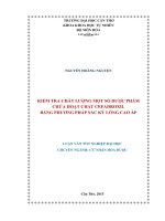 KIỂM TRA CHẤT LƯỢNG MỘT SỐ DƯỢC PHẨM CHỨA HOẠT CHẤT CEFADROXIL BẰNG PHƯƠNG PHÁP SẮC KÝ LỎNG CAO ÁP