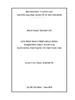 Giải pháp hoàn thiện hoạt động marketing trực tuyến tại NHTM CP quốc tế việt nam (VIB) 