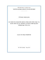 Các nhân tố ảnh hưởng đến sự thỏa mãn công việc của giảng viên tại các trường cao đẳng trên địa bàn tỉnh bà rịa   vũng tàu 