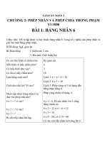 Giáo án Toán 3 chương 2 bài 1: Bảng nhân 6