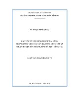 Các yếu tố tác động đến sự hài lòng trong công việc của cán bộ, công chức cấp xã thuộc huyện tân thành, tỉnh bà rịa – vũng tàu 