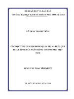 Các đặc tính của hội đồng quản trị và hiệu quả hoạt động của ngân hàng thương mại việt nam 