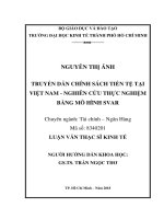 Truyền dẫn chính sách tiền tệ tại việt nam   nghiên cứu thực nghiệm bằng mô hình SVAR 