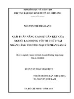 Giải pháp nâng cao sự gắn kết của người lao động với tổ chức tại ngân hàng thương mại cổ phần nam á 