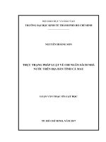 Thực trạng pháp luật về chi ngân sách nhà nước trên địa bàn tỉnh cà mau 