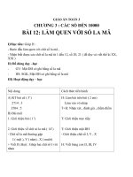 Giáo án Toán 3 chương 3 bài 12: Làm quen với chữ số La Mã