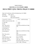 Giáo án Toán 3 chương 4 bài 8: Phép cộng các số trong phạm vi 100 000