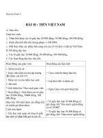 Giáo án Toán 3 chương 4 bài 10: Tiền Việt Nam