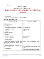 Giáo án Toán 3 chương 4 bài 13: Bài toán liên quan đến rút về đơn vị (tt)