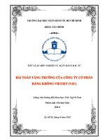 GIẢI QUYẾT BÀI TOÁN TĂNG TRƯỞNG CỦA CÔNG TY CỔ PHẦN VIETJET 2012 2016