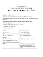 Giáo án Toán 3 chương 4 bài 7: Diện tích hình vuông