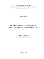 THƠ TRÀO PHÚNG CỦA TRẦN TẾ XƯƠNG NHÌN TỪ SỰ TIẾP XÚC VĂN HÓA ĐÔNG  TÂY