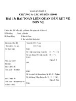 Giáo án Toán 3 chương 4 bài 13: Bài toán liên quan đến rút về đơn vị (tt)