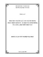 Phát huy nguồn lực con người trong phát triển kinh tế   xã hội ở xã sính phình, tủa chùa, điện biên hiện nay 