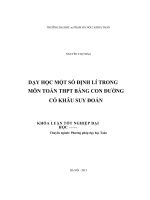 DAY HOC MOT SO DINH LI TOAN THPT BANG CON DUONG SUY DOAN