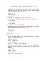 CÂU HỎI TRẮC NGHIỆM TÌM HIỂU HỘI CHỮ THẬP ĐỎ VIỆT NAM