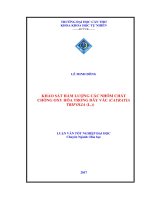 KHẢO SÁT HÀM LƯỢNG CÁC NHÓM CHẤT  CHỐNG OXY HÓA TRONG DÂY VÁC (CAYRATIA TRIFOLIA (L.))