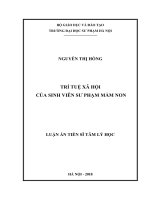 TRÍ TUỆ xã hội của SINH VIÊN sư PHẠM mầm NON 