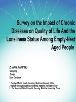 Khảo sát tác động của bệnh mãn tính đến chất lượng sống và tính trạng neo đơn  Survey on the Impact of Chronic Diseases on Quality of Life And the Loneliness Status Among EmptyNest Aged People