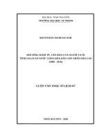 Đời sống kinh tế, văn hóa của người tà ôi tỉnh salavan nước cộng hòa dân chủ nhân dân lào