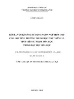 RÈN LUYỆN kĩ NĂNG sử DỤNG NGÔN NGỮ hóa học CHO học SINH TRƯỜNG TRUNG học PHỔ THÔNG và SINH VIÊN sư PHẠM hóa học TRONG dạy học hóa học TT 