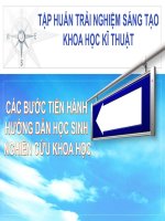 Các bước tiến hành hướng dẫn học sinh nghiên cứu khoa học kỹ thuật