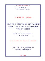 Hoàn thiện công tác quản lý tài chính theo cơ chế tự chủ tại sở tài chính tỉnh quảng bình 