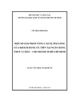 Một số giải pháp nâng cao sự hài lòng của khách hàng ưu tiên tại ngân hàng TMCP á châu – chi nhánh TP HCM 