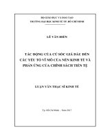 Tác động của cú sốc giá dầu đến các yếu tố vĩ mô của nền kinh tế và phản ứng của chính sách tiền tệ 
