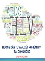 HƯỚNG DẪN TƯ VẤN XÉT NGHIỆM HIV TẠI CỘNG ĐỒNG