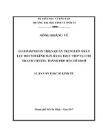 Giải pháp hoàn thiện quản trị nguồn nhân lực đối với kênh bán hàng trực tiếp tại chi nhánh viettel thành phố hồ chí minh 