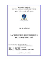 thiết kế ứng dụng quản lý cho nhà quán coffee