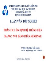 PHÂN TÍCH ỔN ĐỊNH HỆ THỐNG ĐIỆN MẠNG 5 NÚT BẰNG PHẦN MỀM PSSE