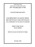 Loại hình nhân vật lịch sử trong tiểu thuyết quo vadis, mối tình đầu của napoléon và nửa kia của hitler tt 